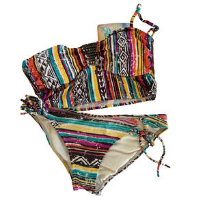 Hobie Printed Two-Piece Bikini – Brown – Size L – New with Tags